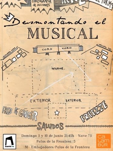 Cartel Desmontando el musical - Escuela Calambur Teatro
